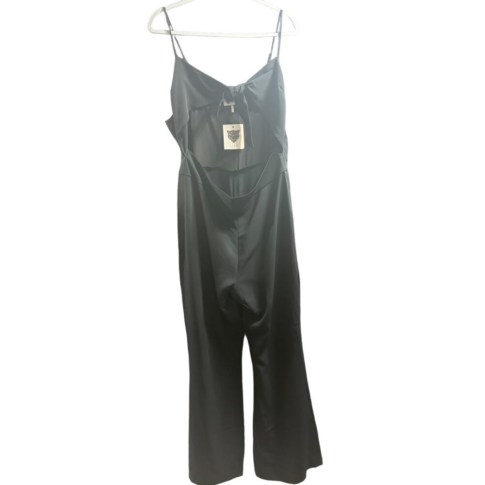 Lita by Ciara Revolve NWT Tie Front Jumpsuit in Black Size XL MSRP $175
